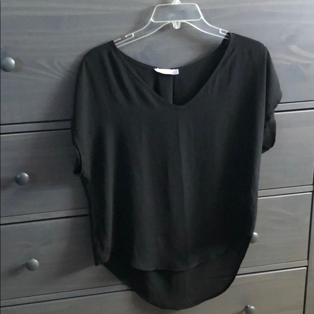 Black hi-low blouse